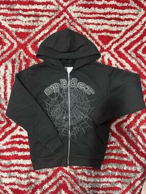 Sp5der Hoodie Zip-Up V2 OG Web Rhinestone